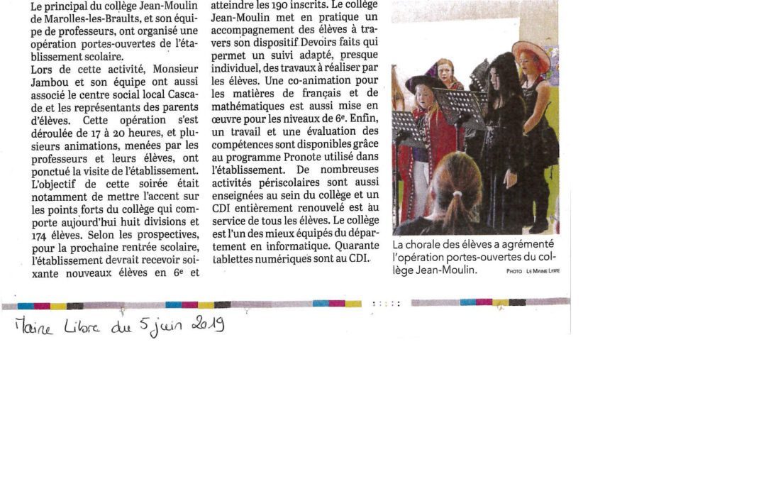 Article le Maine Libre du 5/06