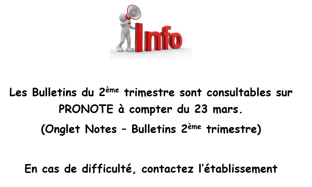 Bulletin 2ème trimestre