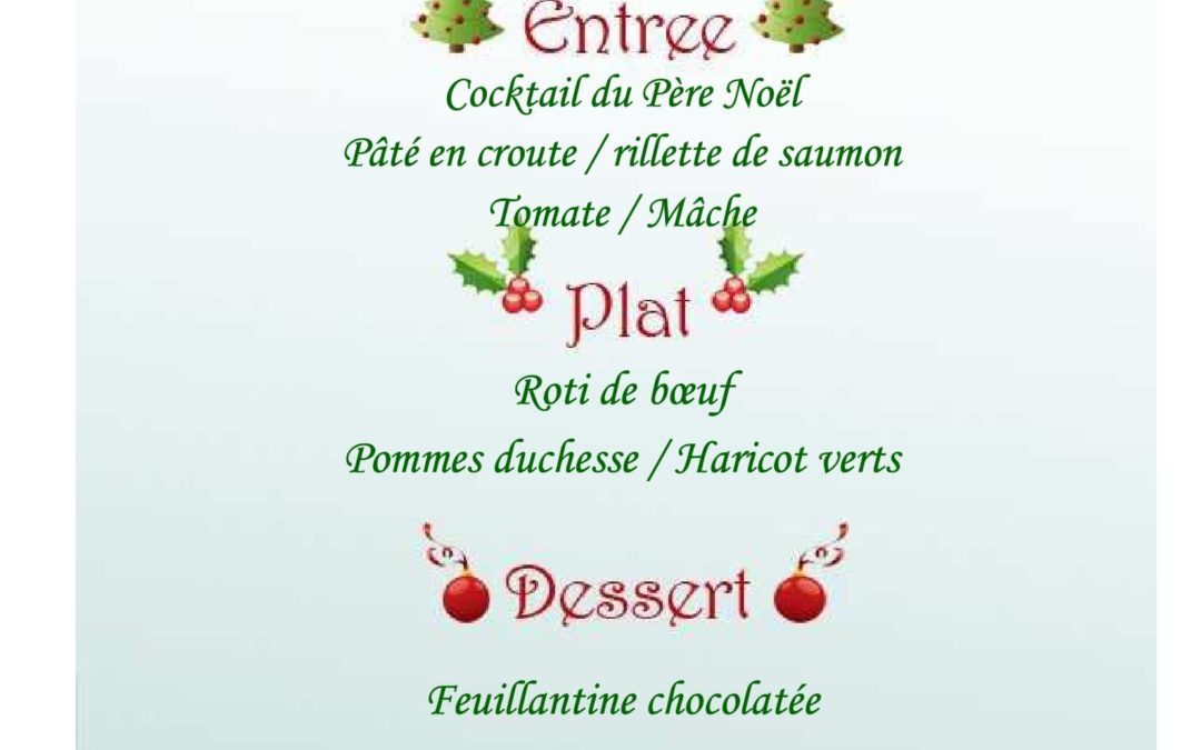 Le repas de Noël au Collège